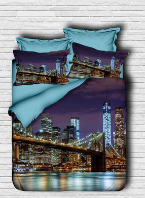 Patalynės užvalkalų komplektas Mijolnir 178PRL1137, mėlyna/ruda/tamsiai mėlyna, 160 x 220 cm