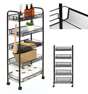 Lentyna su ratukais OTE, juoda, 26 cm x 44 cm x 104 cm