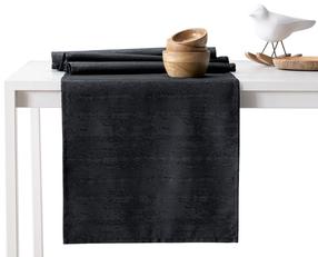 Staltiesės ir stalo takelio rinkinys stačiakampė Restilo Vesta, juoda, 115 x 180 cm, 35 x 180 cm, 2 vnt.