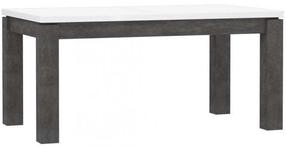 Valgomojo stalas išskleidžiamas Forte Lennox New, balta/tamsiai pilka, 160.4 - 207 cm x 90.4 cm x 76.1 cm