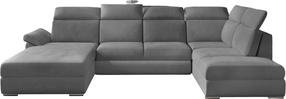 Kampinė sofa Evanell Monolith 84, pilka, kairinė, 216 x 330 cm x 102 cm