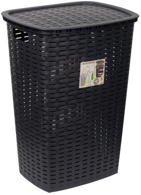 Skalbinių dėžė Jotta Felix, 54 l, juoda/pilka, 45 cm x 34 cm