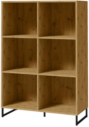 Knygų lentyna ADRK Aria, ąžuolo/juoda, 90 cm x 40 cm x 130 cm