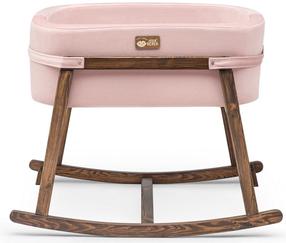 Lopšys kūdikiams viengulė Kalune Design Hier Cradle, riešuto/rožinė, be patalynės dėžės, su čiužiniu