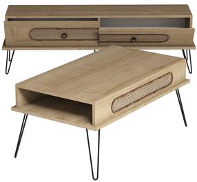 Svetainės baldų komplektas Kalune Design Ekol, vidaus, ąžuolo