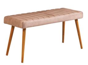 Prieškambario suoliukas Kalune Design Stormi, kreminė, 100 cm x 39 cm x 48 cm