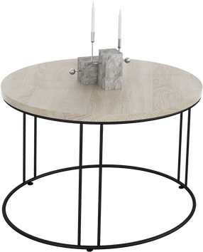 Kavos staliukas ADRK Noel, rudas/juodas, 55 cm x 55 cm x 37 cm