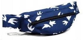 Krepšys su diržu Birds, mėlyna/balta