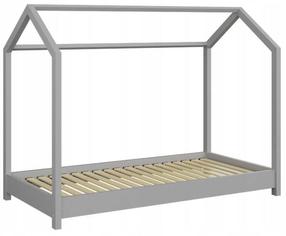 Vaikiška lova viengulė Kocot Kids Bella, pilka, 90 x 200 cm, be patalynės dėžės, be čiužinio