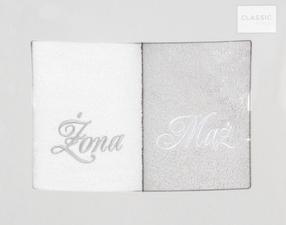 Vonios rankšluosčių rinkinys Husband/ Wife RH-06, baltas/sidabro, 140 cm x 70 cm, 2 vnt.