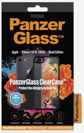 Telefono apsauginis stiklas PanzerGlass ClearCase Apple iPhone 7/8/SE Black