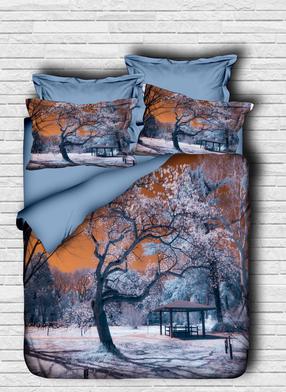 Patalynės užvalkalų komplektas Mijolnir 178PRL2001, mėlynas/baltas/oranžinis, 200 x 220 cm