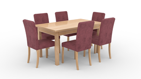 Valgomojo komplektas ADRK Rodos 81, raudonas/rudas