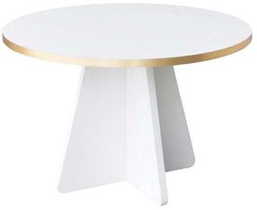 Kavos staliukas Kalune Design Mushroom, aukso/baltas, 60 cm x 60 cm x 40 cm