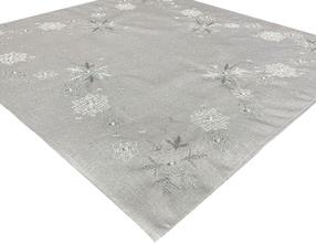 Kalėdinė staltiesė kvadratinė OS-308-B, balta/sidabro, 85 x 85 cm