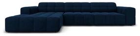 Kampinė sofa Micadoni Home Jennifer Velvet, tamsiai mėlyna, kairinė, 284 x 166 cm x 70 cm