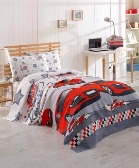 Vaikiškas patalynės užvalkalų komplektas Mijolnir Crazy 143EPJ5556, balta/raudona/pilka