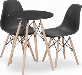 Valgomojo komplektas Leobert Todi Osaka, juodas/rudas/ąžuolo