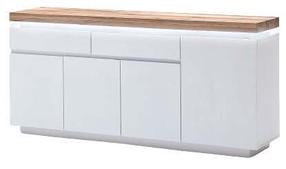 Komoda MCakcent Romina 4D/2SZ, balta, 40 cm x 175 cm x 81 cm