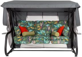 Lauko sūpynės Patio Venezia Lux Black Edition, juodos/žalios/pilkos, 221 cm x 143 cm x 173 cm