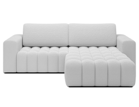 Kampinė sofa - lova Bonett, balta, dešininė, 175 x 250 cm x 92 cm