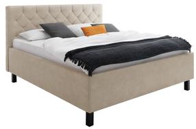 Lova dvigulė San Remo, 180 x 200 cm, grafito/smėlio, be čiužinio, su grotelėmis