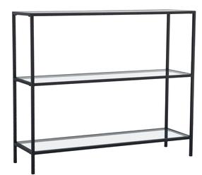 Pastatoma lentyna Kalune Design D100, skaidri/juoda, 30 cm x 100 cm x 85 cm