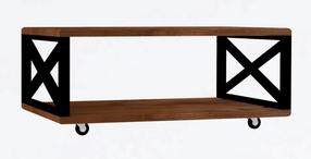 Kavos staliukas Kalune Design Yuso, riešuto, 98 cm x 60 cm x 42.5 cm