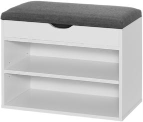 Batų lentyna 4Living, balta/pilka, 60 cm x 30 cm x 47 cm