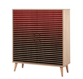 Spintelė Kalune Design Multilux 221, ruda/raudona, 36 cm x 95 cm x 111 cm