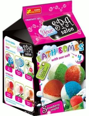 Vonios burbulų gaminimo rinkinys Ranok Creative Your Spa Salon Strawberry Mojito, mėlyna/balta/raudona