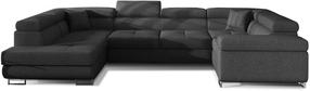 Kampinė sofa Letto Inari 96, tamsiai pilka, kairinė, 202 x 340 cm x 90 cm