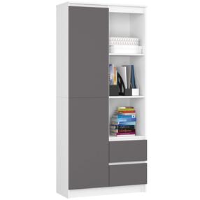 Spinta Akord R11, balta/pilka, 35 cm x 80 cm x 180 cm