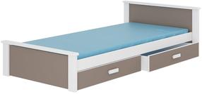 Vaikiška lova viengulė Aldex, balta/rusvai pilki, 80 x 180 cm, be čiužinio