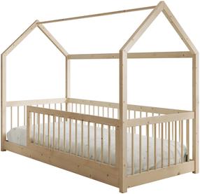 Vaikiška lova viengulė ADRK Graja House, pušies, 90 x 200 cm, be patalynės dėžės, su čiužiniu