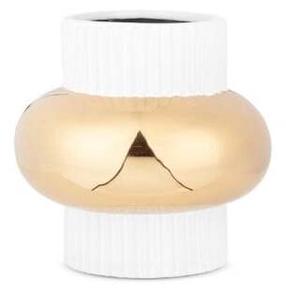 Dekoratyvinė vaza Mona, 16 cm, aukso/balta