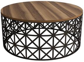 Kavos staliukas Kalune Design Selin Metal Ferforje, rudas/juodas, 90 cm x 90 cm x 38 cm