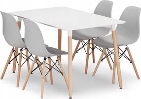 Valgomojo komplektas Leobert Adria Osaka, baltas/pilkas/rudas/ąžuolo