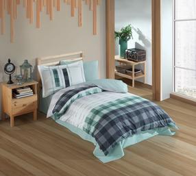 Patalynės užvalkalų komplektas Mijolnir Suelita 113HBY2969, baltas/juodas/žalias, 160 x 220 cm