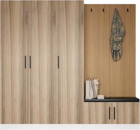 Prieškambario spinta Kalune Design Noah 8302, riešuto, 35 cm x 225 cm x 210 cm