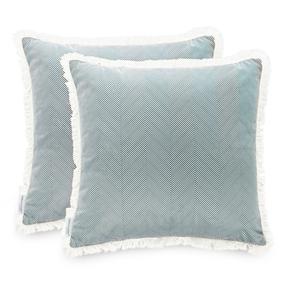 Dekoratyvinės pagalvėlės užvalkalas Restilo Clear, balta/žalia, 45 cm x 45 cm, 2 vnt.