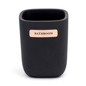 Dantų šepetėlio stiklinė Ridder Kelsey 2242110, juoda, 9.6 cm x 7.9 cm x 9.6 cm