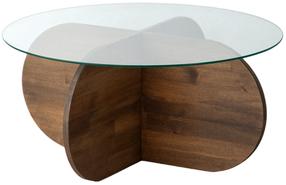 Kavos staliukas Kalune Design Bubble 2, riešuto, 75 cm x 75 cm x 35 cm