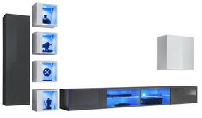 Svetainės baldų komplektas ASM Switch XXVI, vidaus, baltas/grafito