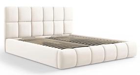Lova dvigulė Micadoni Home Bellis Velvet, 160 x 200 cm, smėlio, be čiužinio, su grotelėmis