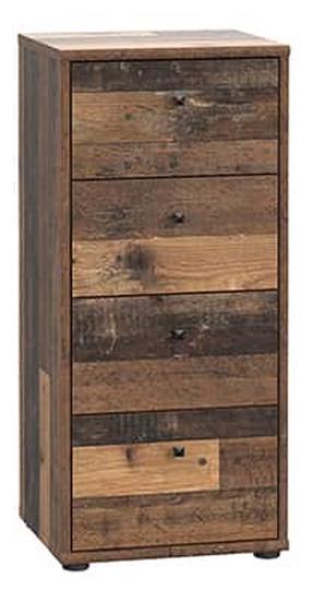 Komoda Forte Tempra 2 T2KK211-H51, tamsaus ąžuolo, 34.8 cm x 38.6 cm x 85.5 cm