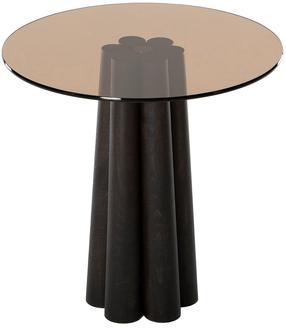 Kavos staliukas Kalune Design Thales, juodas/bronzos, 50 cm x 50 cm x 50 cm