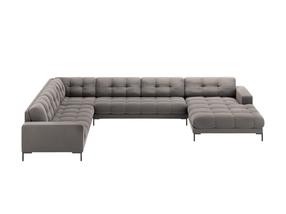 Kampinė sofa Micadoni Mamaia Velvet, šviesiai pilka, kairinė, 327 x 256 cm x 75 cm