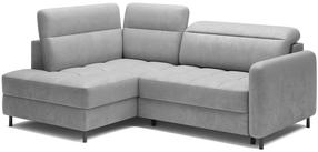 Kampinė sofa - lova Barea, šviesiai pilka, kairinė, 208 x 160 cm x 100 cm