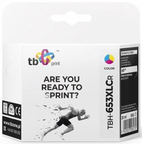 Rašalas TB Print TBH-653XLCR Remanufactured, geltona/purpurinė (magenta)/žalsvai mėlyna (cyan), 20 ml